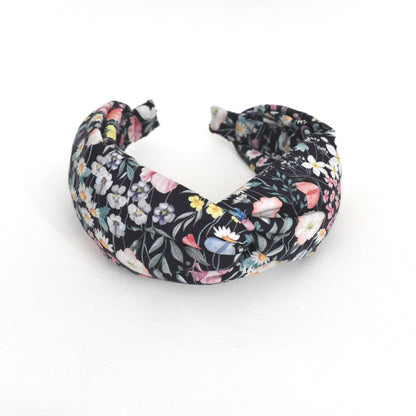 Twisted or Knot Alice band in Jude's Garden Liberty of London Tana Lawn cotton - Silk & Lawn