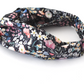 Twisted Turban Headband - Liberty of London Jude's Garden floral print on black - Silk & Lawn