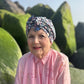 Ladies Turban Hat - Liberty of London Jude's Garden floral on black - Silk & Lawn