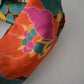 Silk Twisted Turban hairband and neck scarf in Liberty of London Bright Floral Silk Satin - 100% silk (MEDIUM) - Silk & Lawn