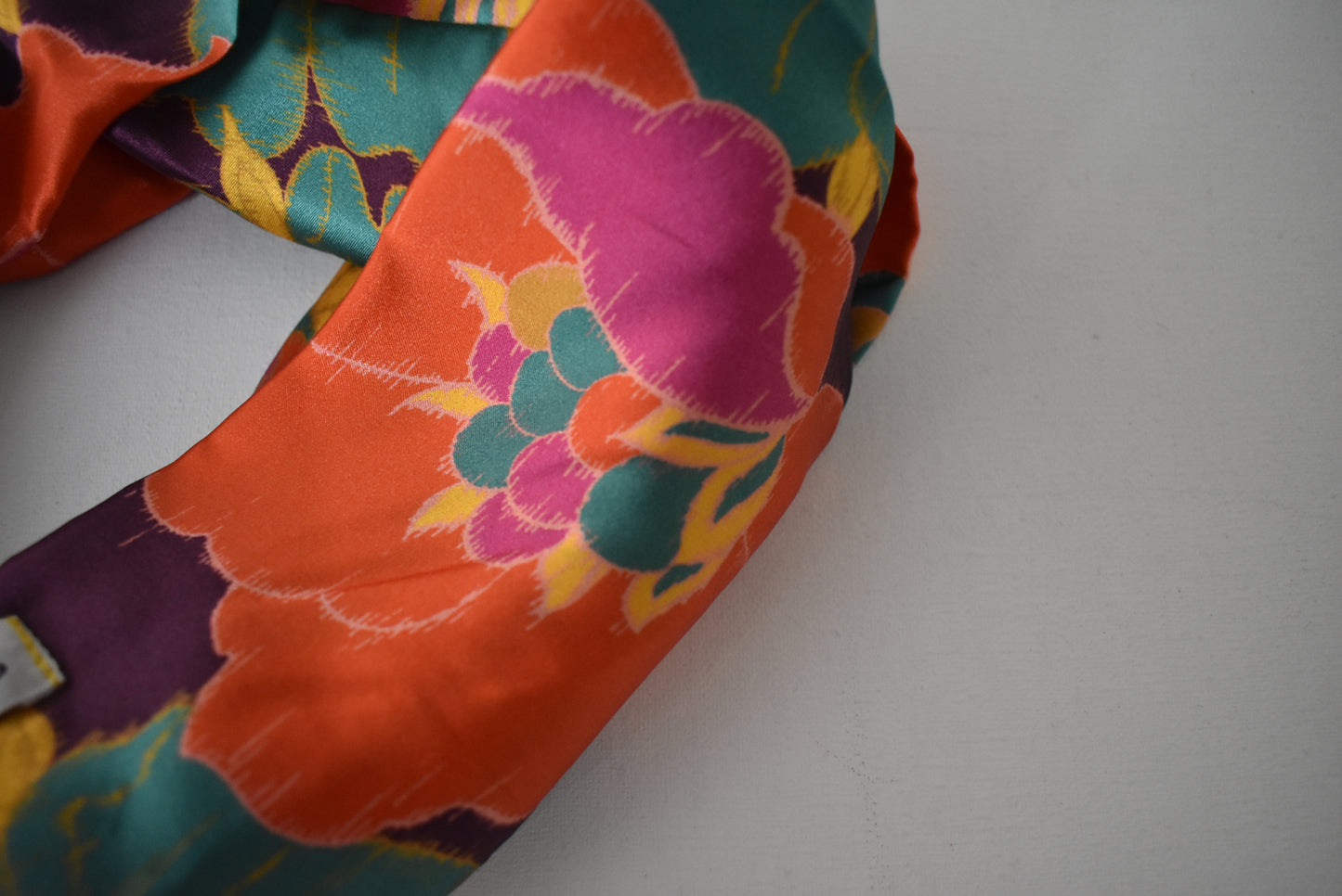 Silk Twisted Turban hairband and neck scarf in Liberty of London Bright Floral Silk Satin - 100% silk