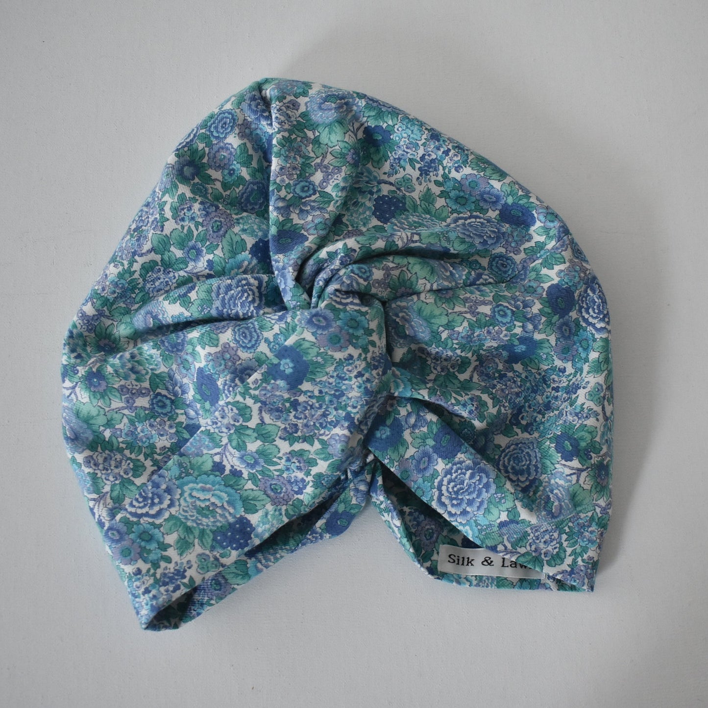 Little Susan Turban Hat in Blue Elysian Floral Liberty print in Lantana (cotton & wool blend)
