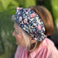 Twisted Turban Headband - Liberty of London Jude's Garden floral print on black - Silk & Lawn