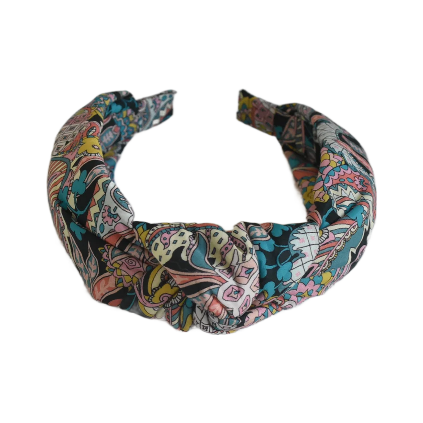 Twisted or Knot Alice band in Pink Pineapple Liberty of London Tana Lawn cotton - Silk & Lawn