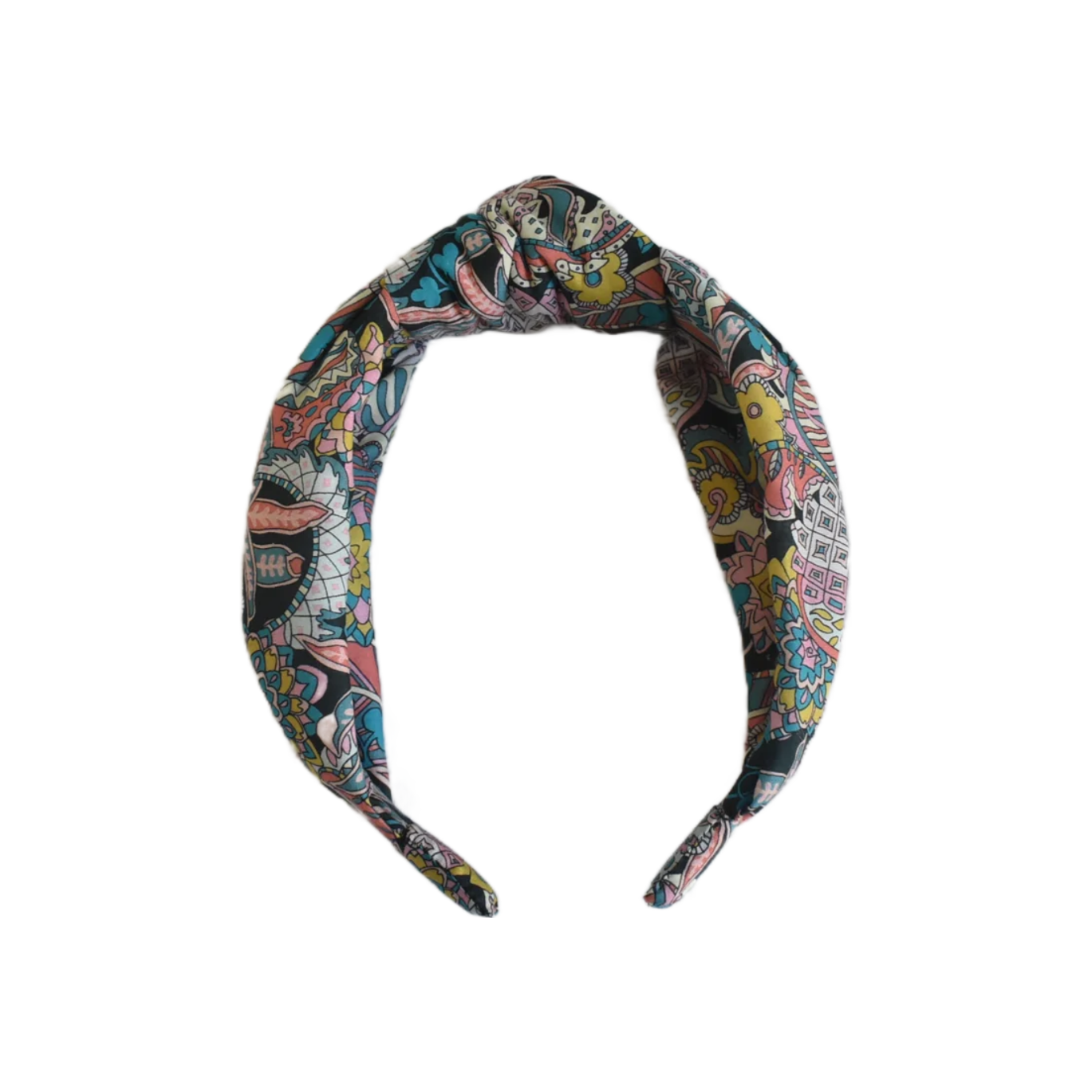 Twisted or Knot Alice band in Pink Pineapple Liberty of London Tana Lawn cotton - Silk & Lawn