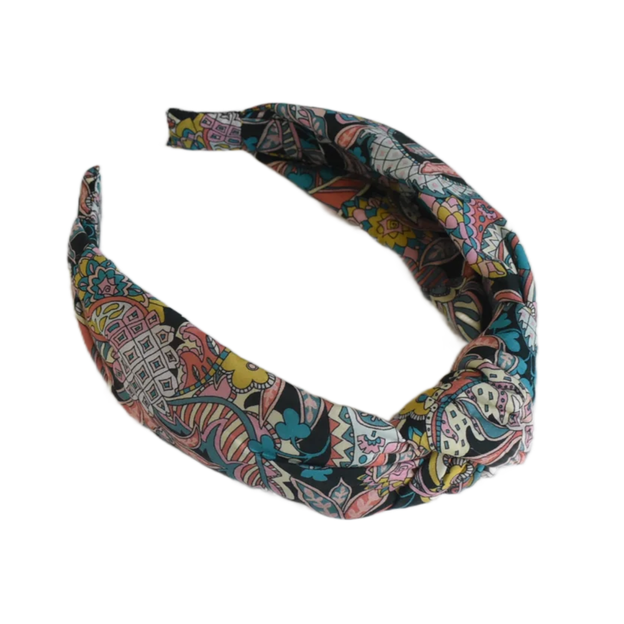 Twisted or Knot Alice band in Pink Pineapple Liberty of London Tana Lawn cotton - Silk & Lawn
