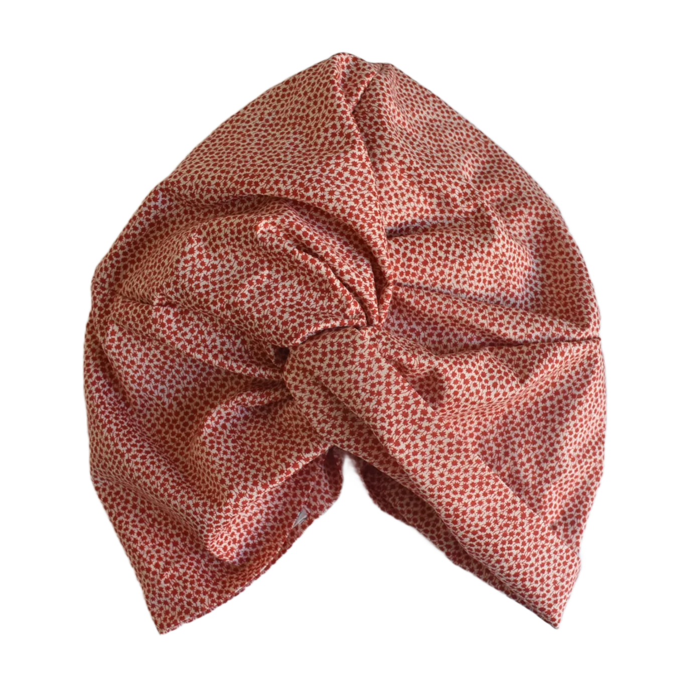 Little Susan Turban Hat -Liberty Red Marco ditsy print - Silk & Lawn