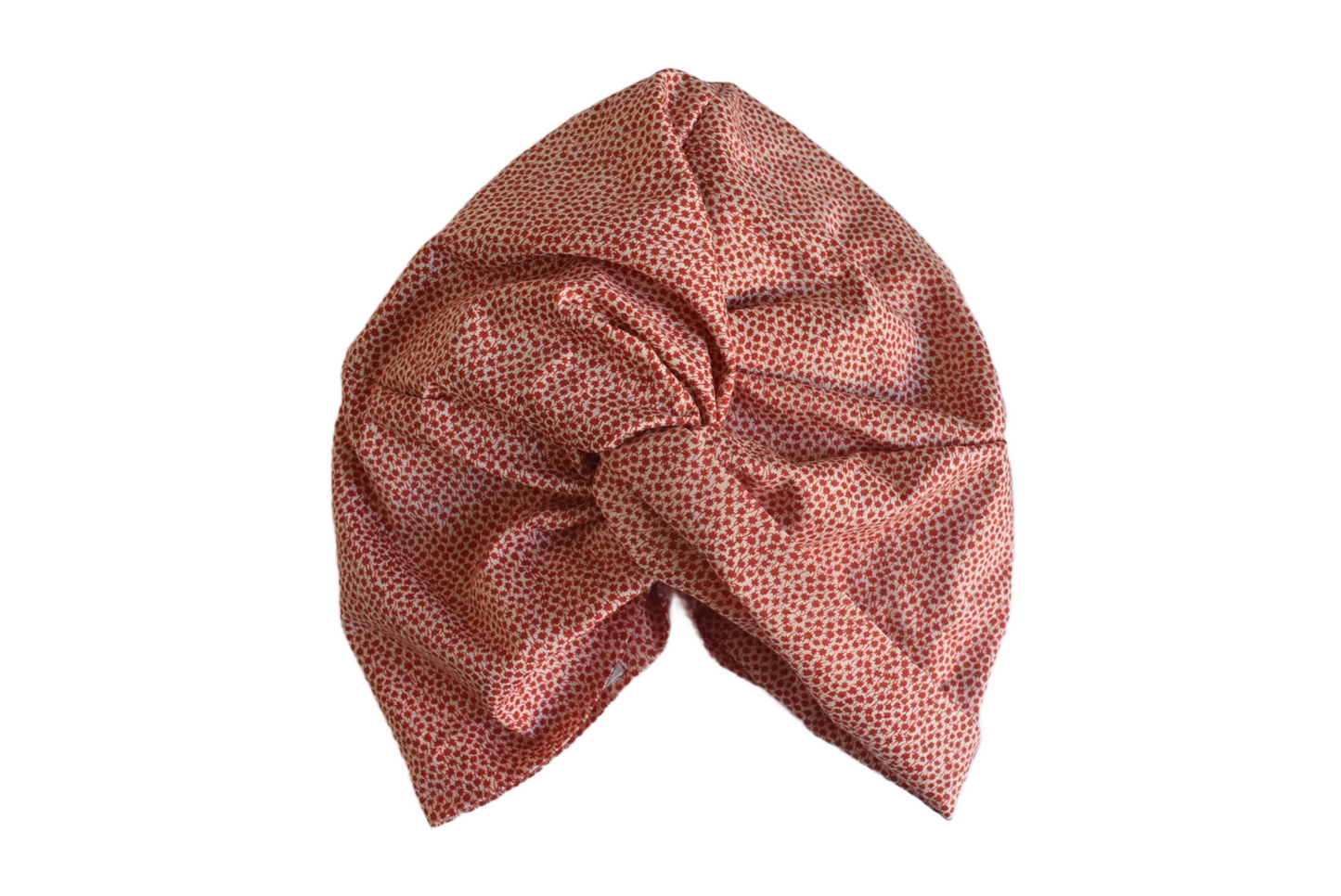 Little Susan Turban Hat -Liberty Red Marco ditsy print - Silk & Lawn