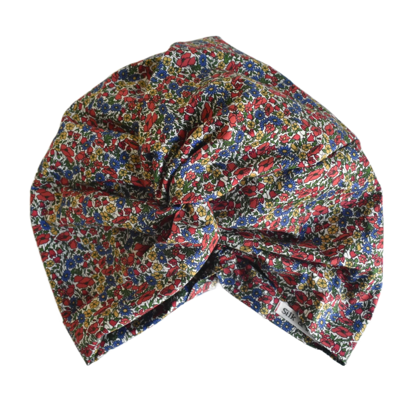 Little Susan Turban Hat -Red Poppy & Daisy Liberty floral print - Silk & Lawn