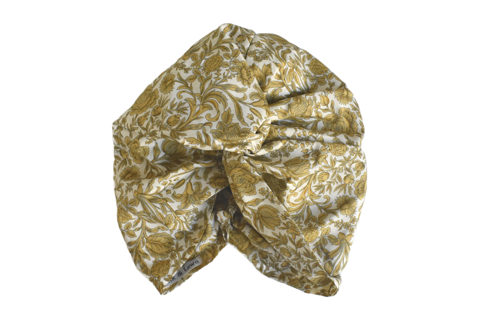Little Susan Turban Hat -Gold graphic print - Silk & Lawn