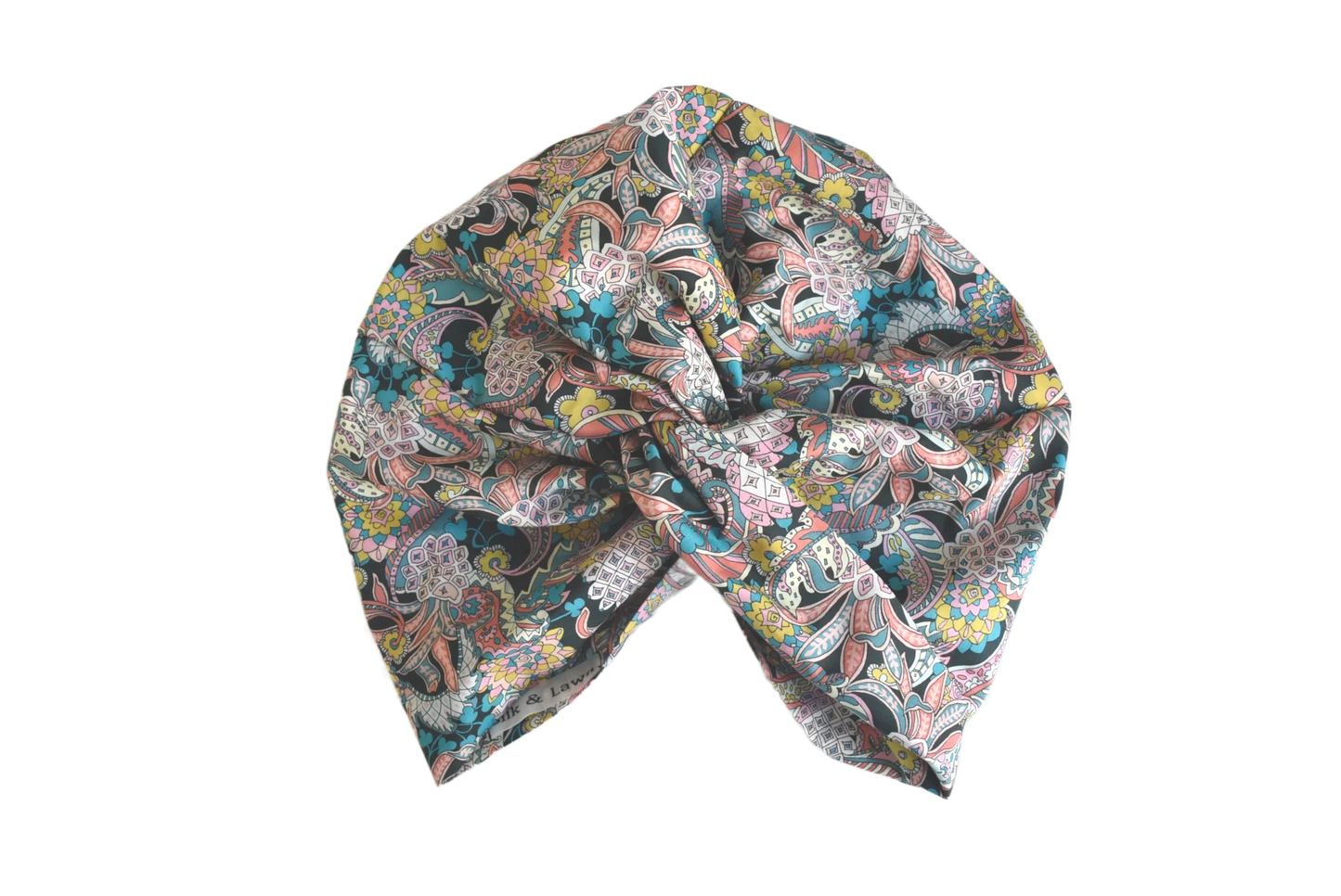 Little Susan Turban Hat -Bright Multicolour Liberty Pineapple Paisley print - Silk & Lawn