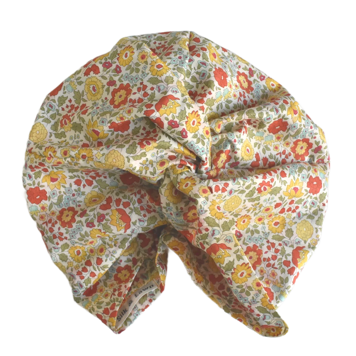 Little Susan Turban Hat -Yellow Liberty D'anjo floral print - Silk & Lawn