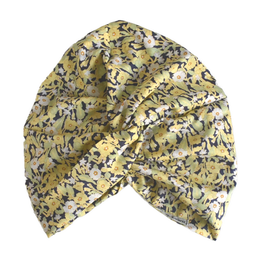 Little Susan Turban Hat -Yellow Liberty Primrose floral print - Silk & Lawn