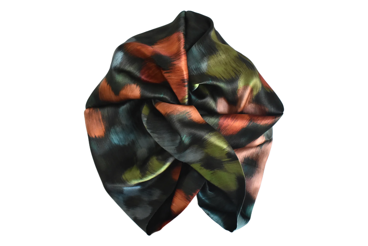 Little Susan Twisted Silk Turban & Head wrap - Liberty of London abstract print on Silk Satin - Silk & Lawn