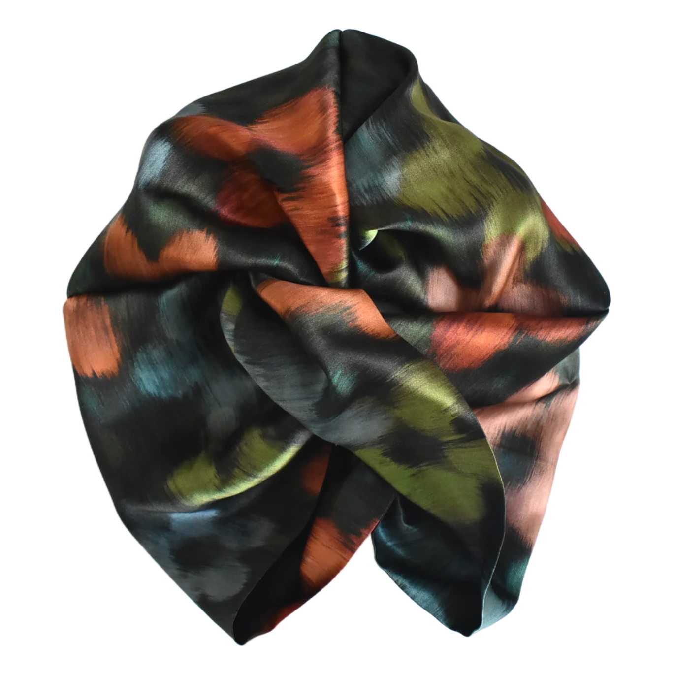 Little Susan Twisted Silk Turban & Head wrap - Liberty of London abstract print on Silk Satin - Silk & Lawn