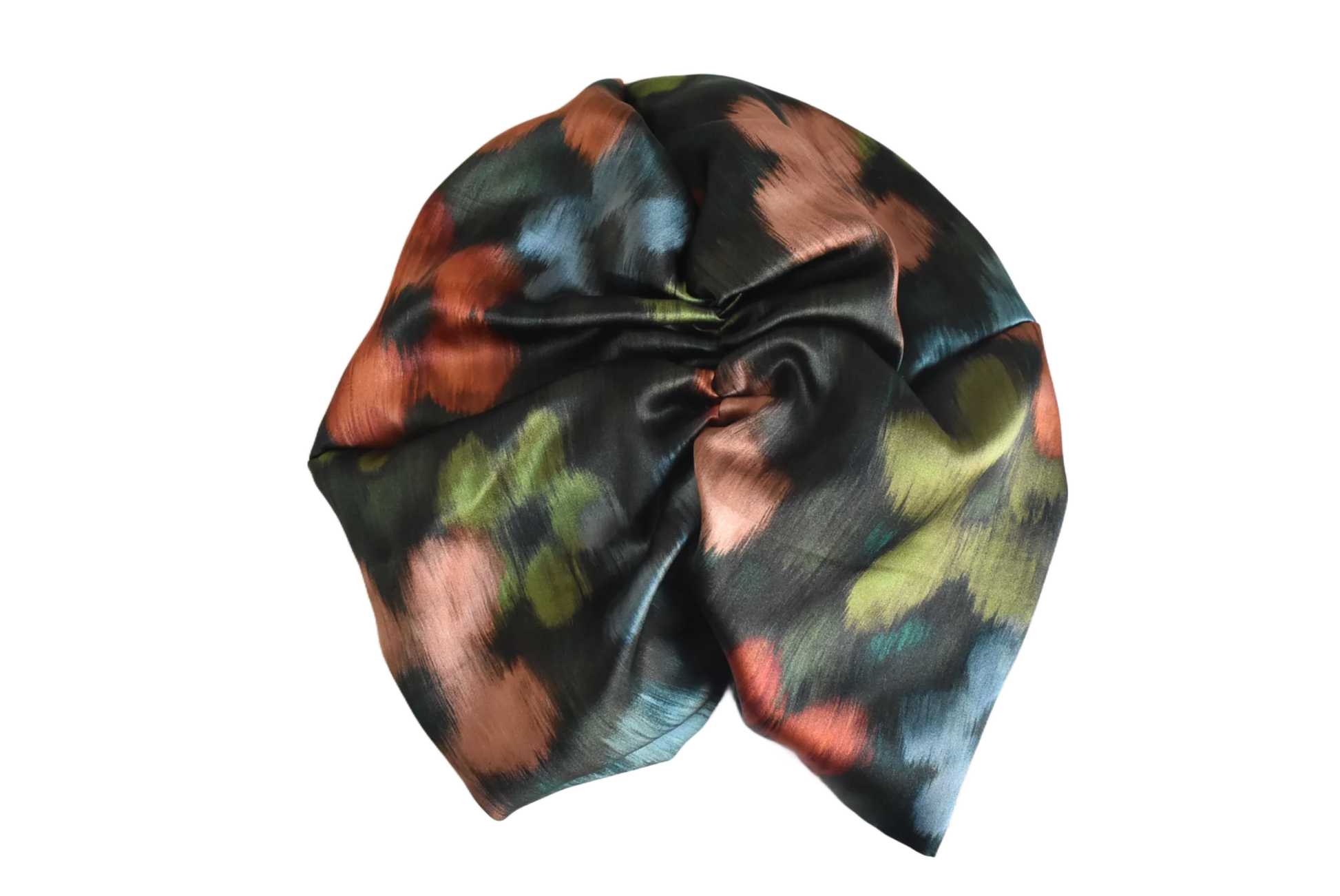 Little Susan Twisted Silk Turban & Head wrap - Liberty of London abstract print on Silk Satin - Silk & Lawn