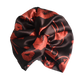 Little Susan Twisted Silk Turban & Head wrap - Liberty of London floral print on Red on Brown Silk Satin - Silk & Lawn