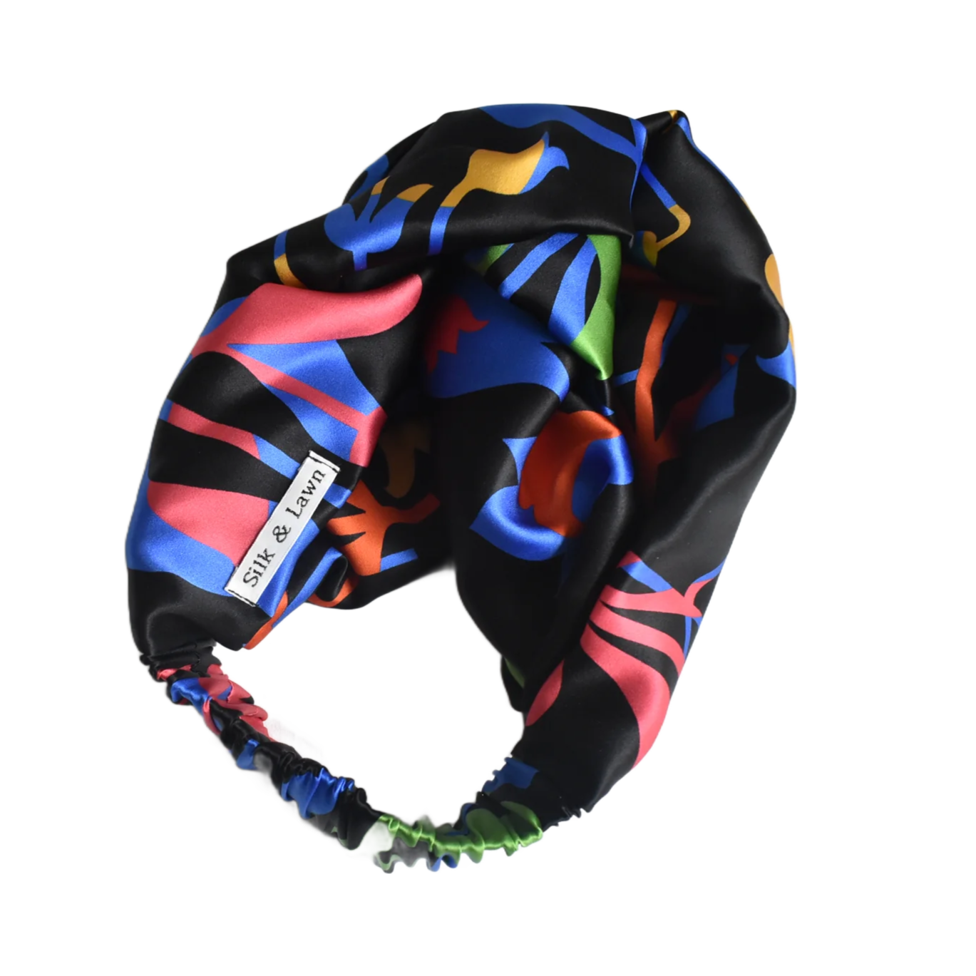 Silk Twisted Turban hairband and neck scarf in Liberty of London Bold Floral print-  100% Belgravia Silk Satin - Silk & Lawn