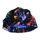 Luxury Silk Turban & Head wrap - Liberty bold print on black Silk Satin - Silk & Lawn