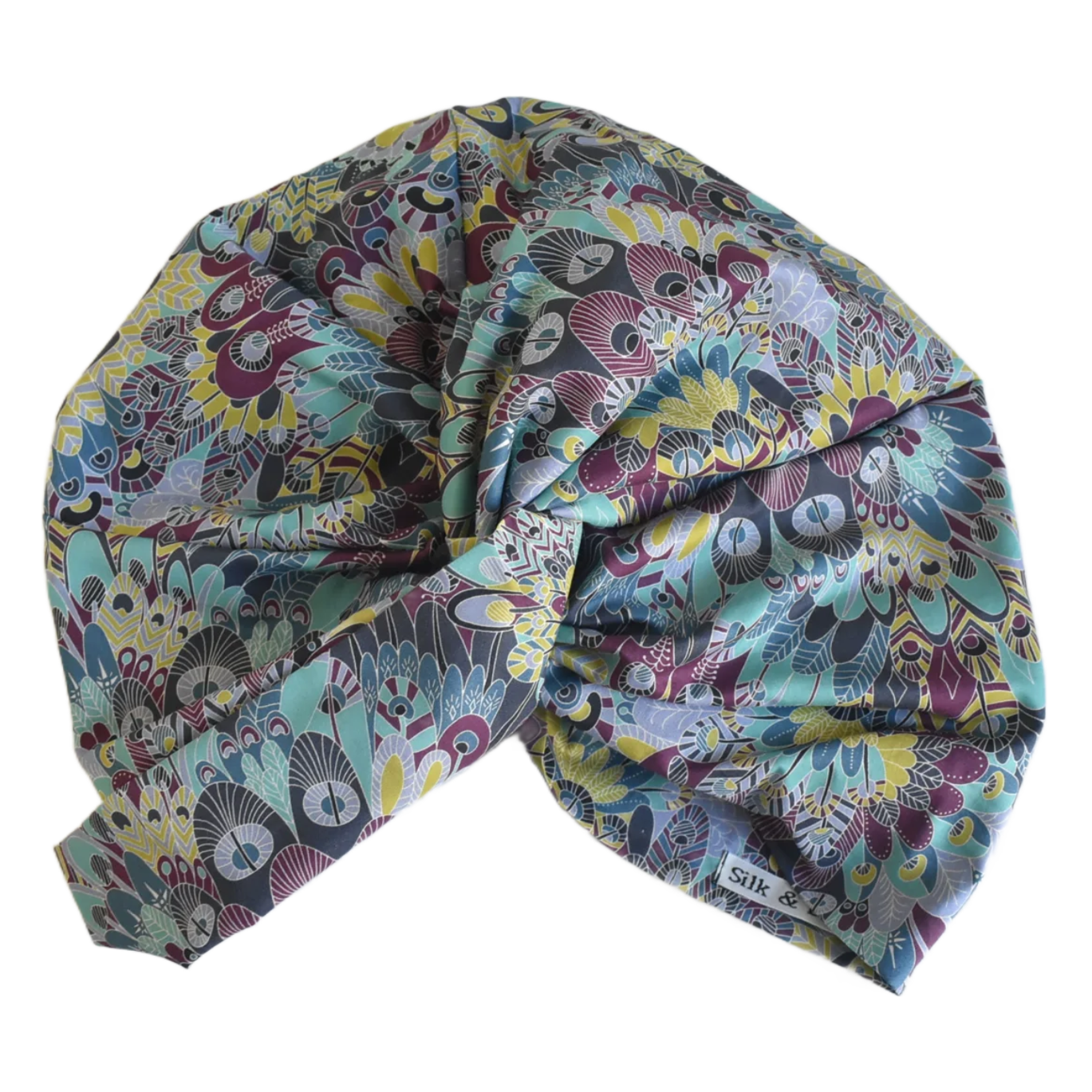 Little Susan Turban Hat - Liberty Oban feather print - Silk & Lawn