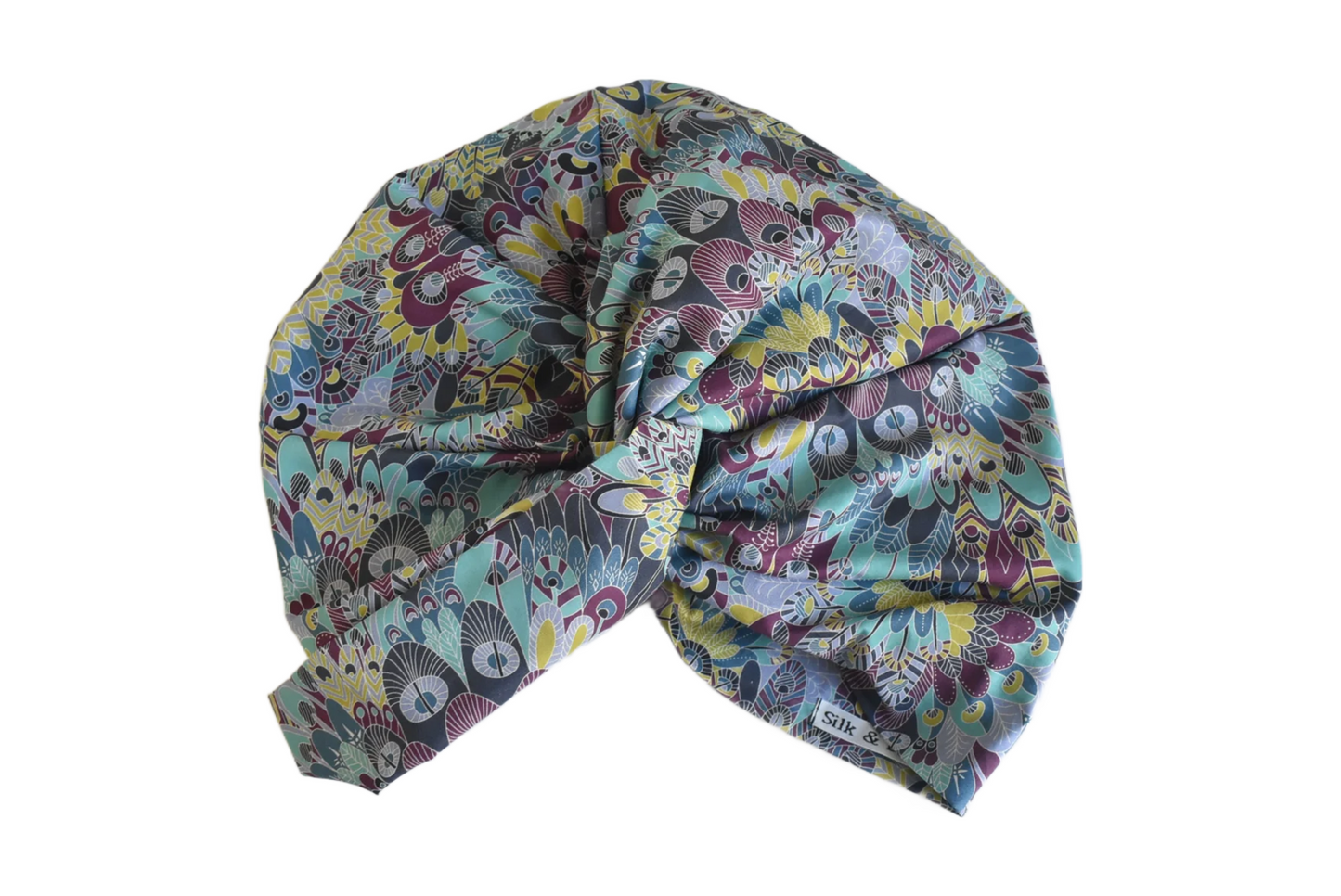 Little Susan Turban Hat - Liberty Oban feather print - Silk & Lawn