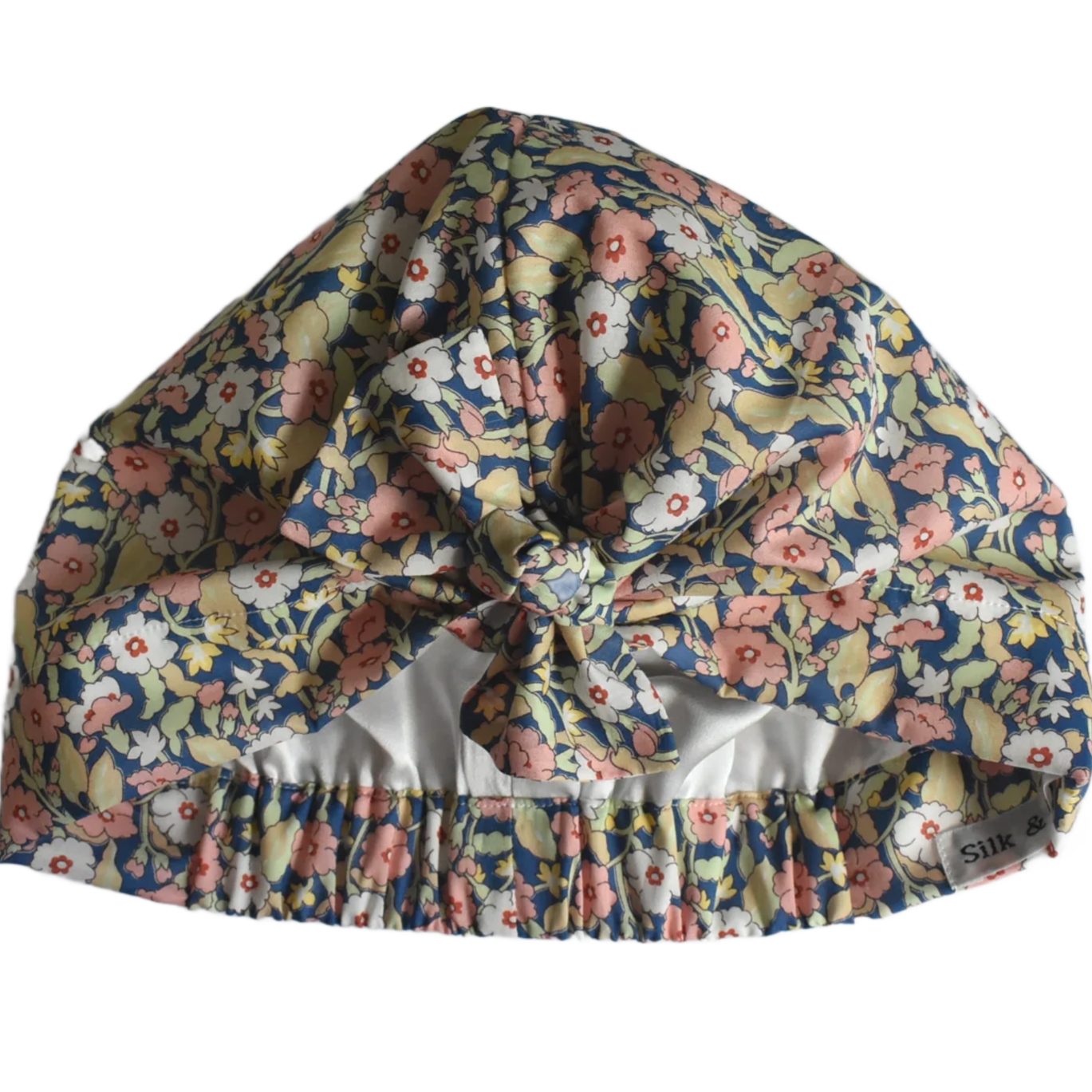 Ladies Turban Hat - Liberty of London Primrose Path in Pink & Blue - a classic Liberty floral - Silk & Lawn