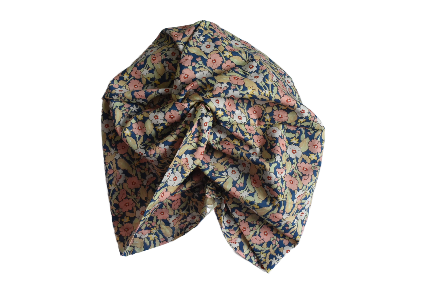 Little Susan Turban Hat - Primrose Path in pink & blue - classic floral print - Silk & Lawn