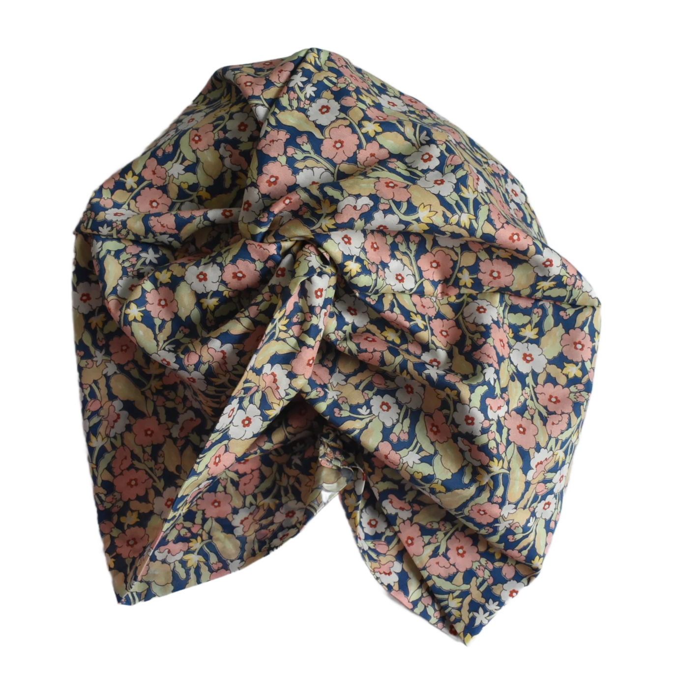 Little Susan Turban Hat - Primrose Path in pink & blue - classic floral print - Silk & Lawn
