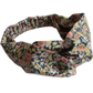 Ladies Twisted Turban Headband - Primrose Path in blue & pink - classic floral print - Silk & Lawn