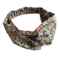 Ladies Twisted Turban Headband - Primrose Path in blue & pink - classic floral print - Silk & Lawn