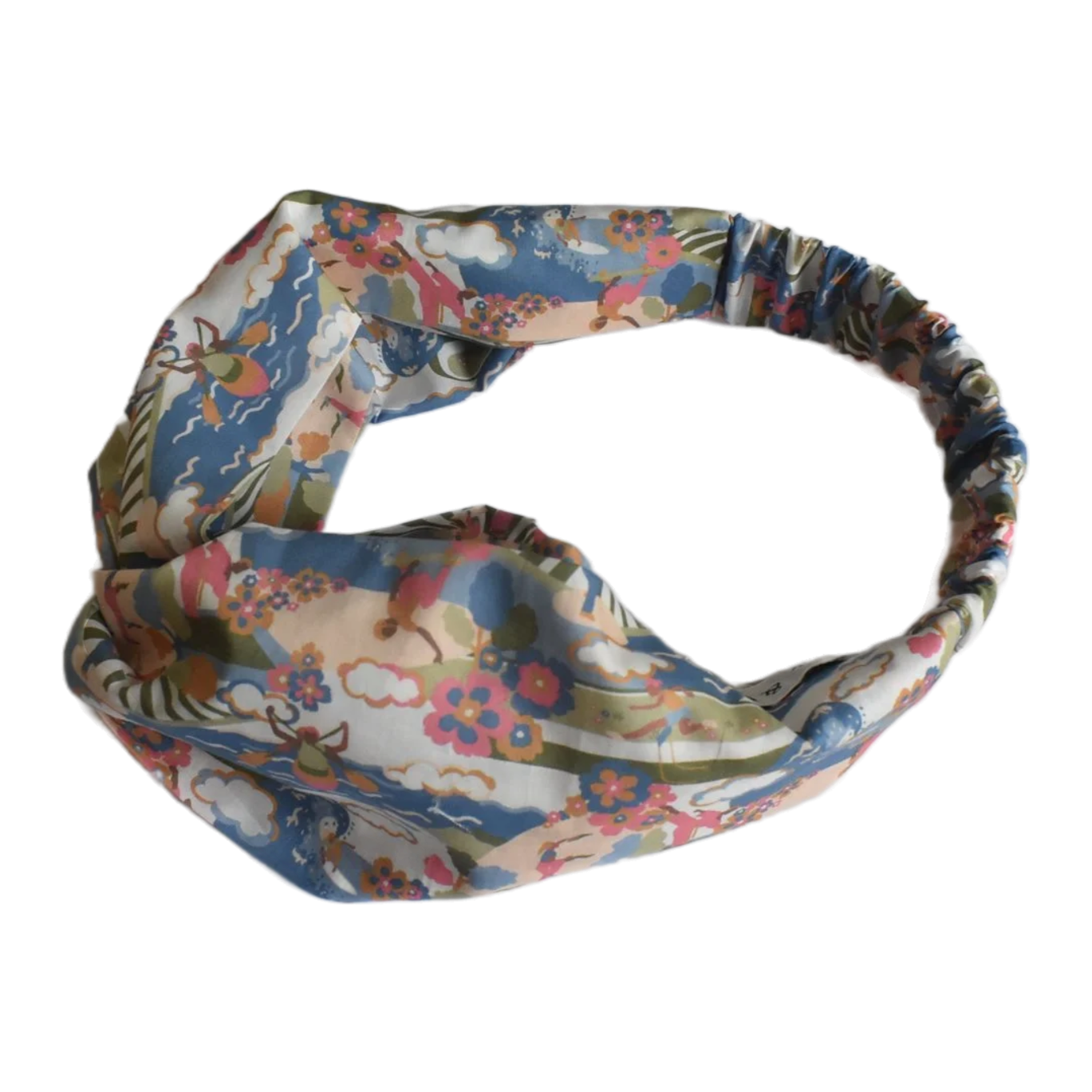Ladies Twisted Turban Headband - Going For Gold - Liberty Figurative print - Silk & Lawn