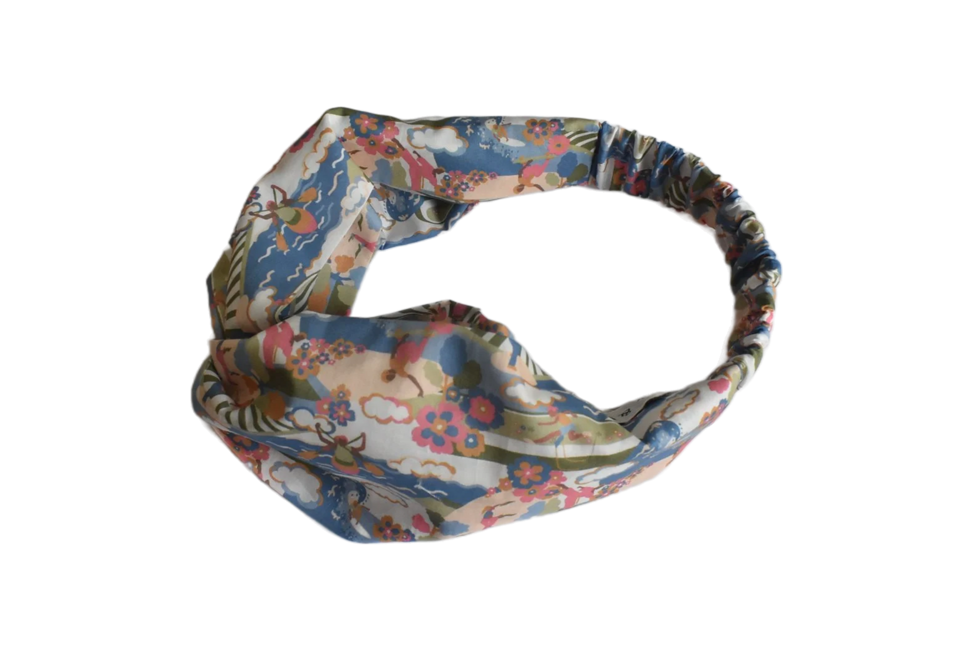 Ladies Twisted Turban Headband - Going For Gold - Liberty Figurative print - Silk & Lawn