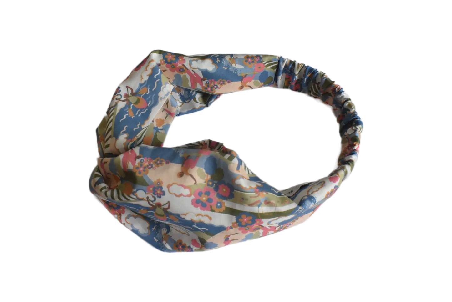 Ladies Twisted Turban Headband - Going For Gold - Liberty Figurative print - Silk & Lawn