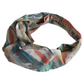 Ladies Twisted Turban Headband - Cactus  - Liberty botanical print - Silk & Lawn