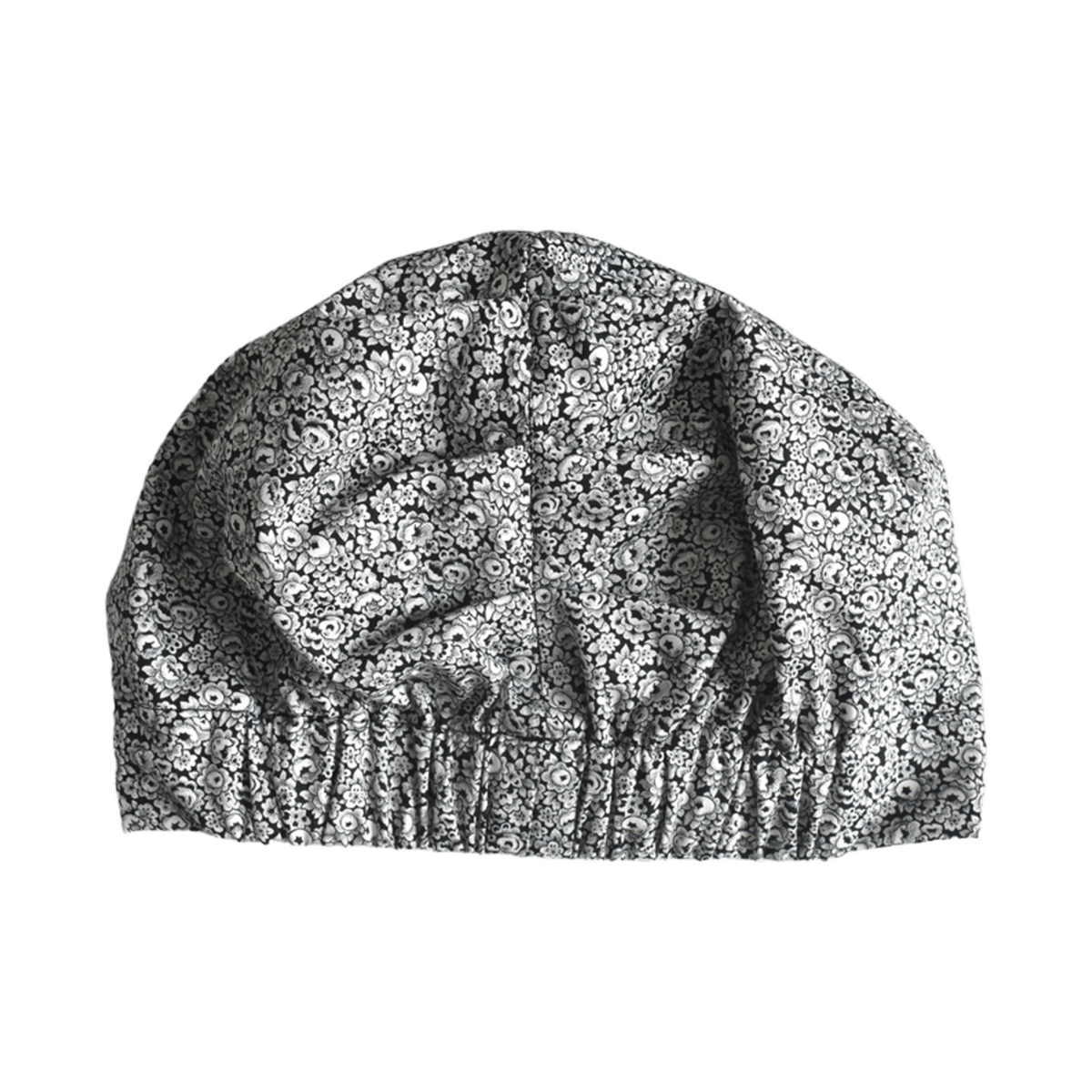 Ladies Turban Hat -  Liberty Black & White Hibiscus Floral - Tana Lawn™ Cotton