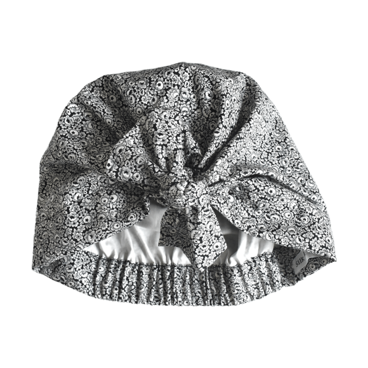 Ladies Turban Hat -  Liberty Black & White Hibiscus Floral - Tana Lawn™ Cotton
