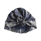 Ladies Turban Hat - Vintage Liberty Hera Feather in Lapis blue   - Varuna Wool - Silk & Lawn