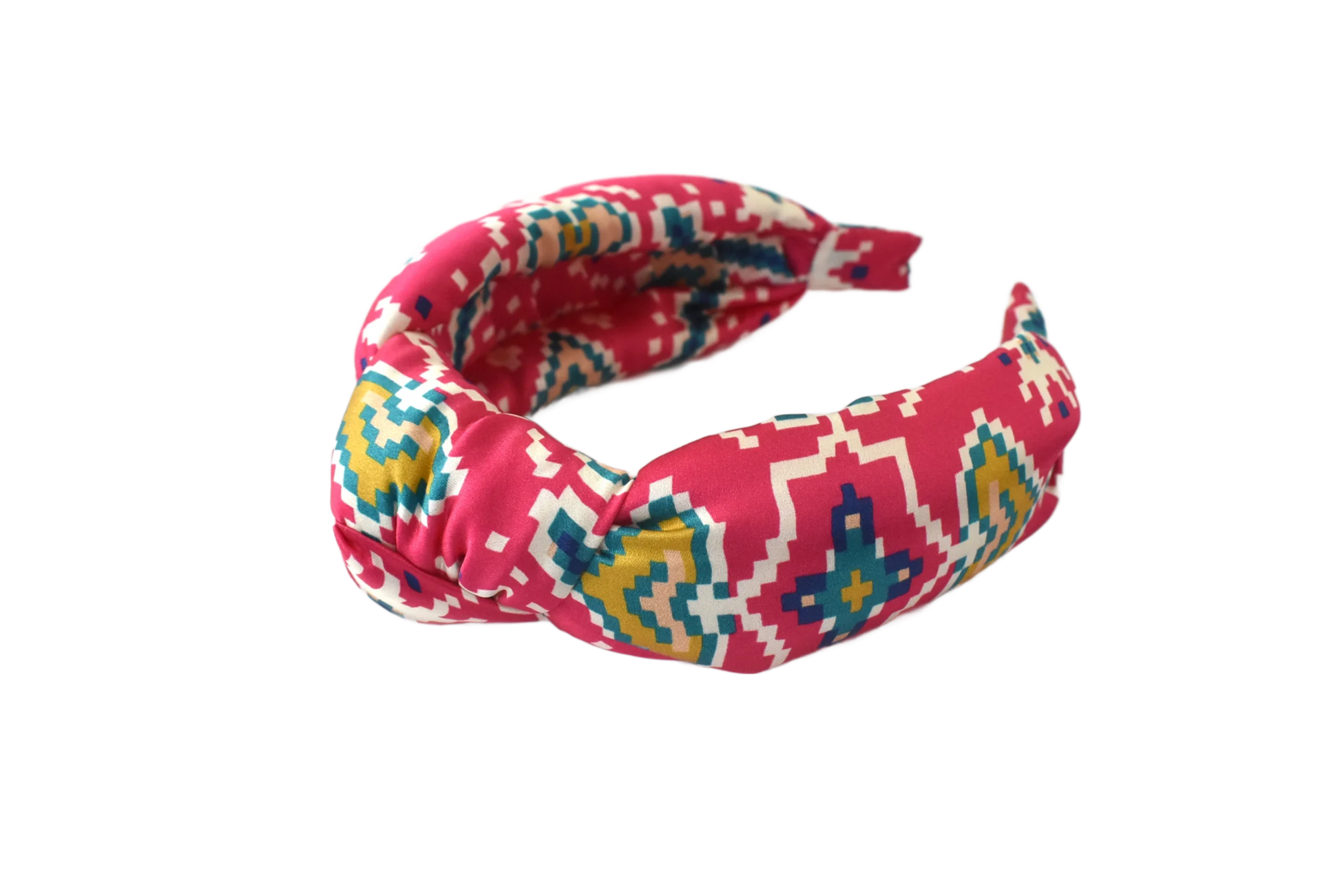 Luxury Silk Knot Alice band - Liberty of London Artist Tapestry Hearts Silk Satin - Silk & Lawn