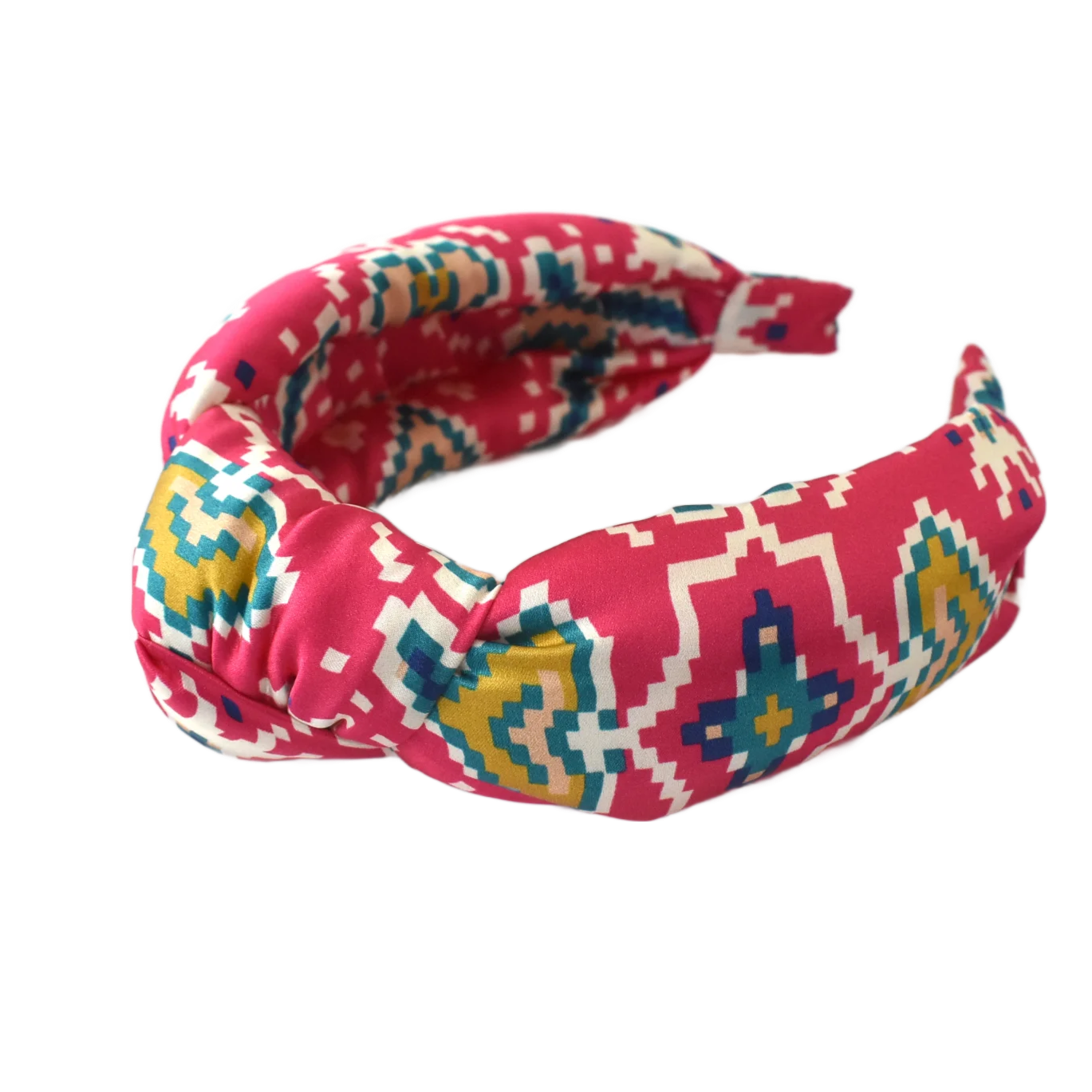 Silk Alice band - Pink Tapestry Hearts Liberty of London Artist Silk  - Twisted or Knot - Silk & Lawn