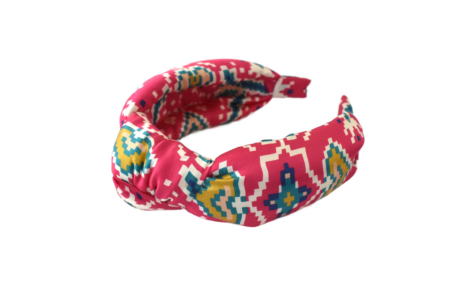 Luxury Silk Knot Alice band - Liberty of London Artist Tapestry Hearts Silk Satin - Silk & Lawn