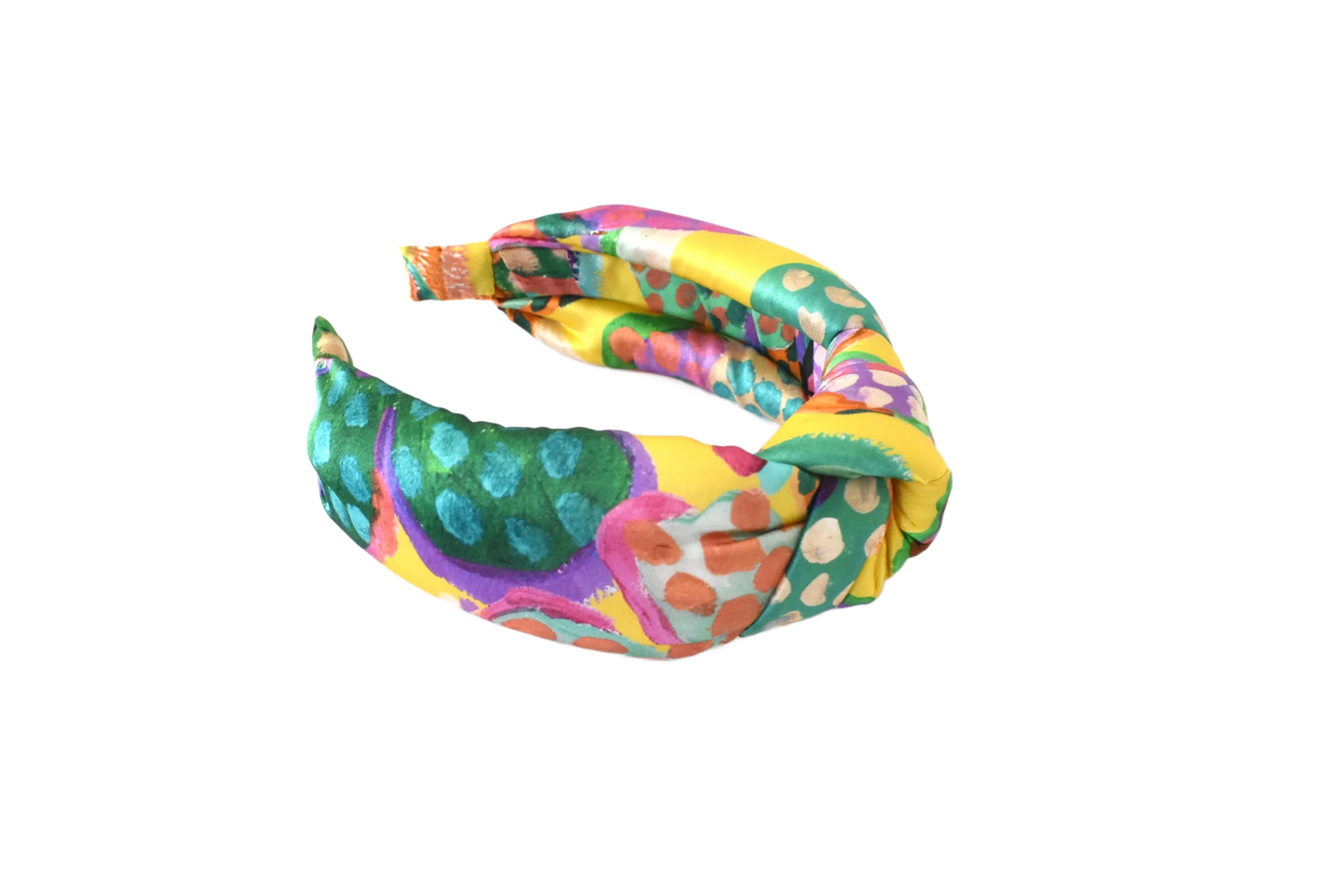 Silk Alice band - Bright Yellow Floral Liberty of London Artist Silk  - Twisted or Knot - Silk & Lawn