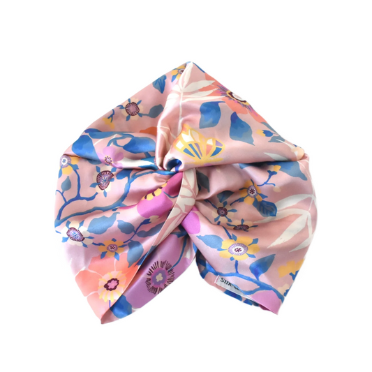 Little Susan Twisted Silk Turban & Head wrap - Liberty of London Pink Pavilion print in Belgravia Silk Satin