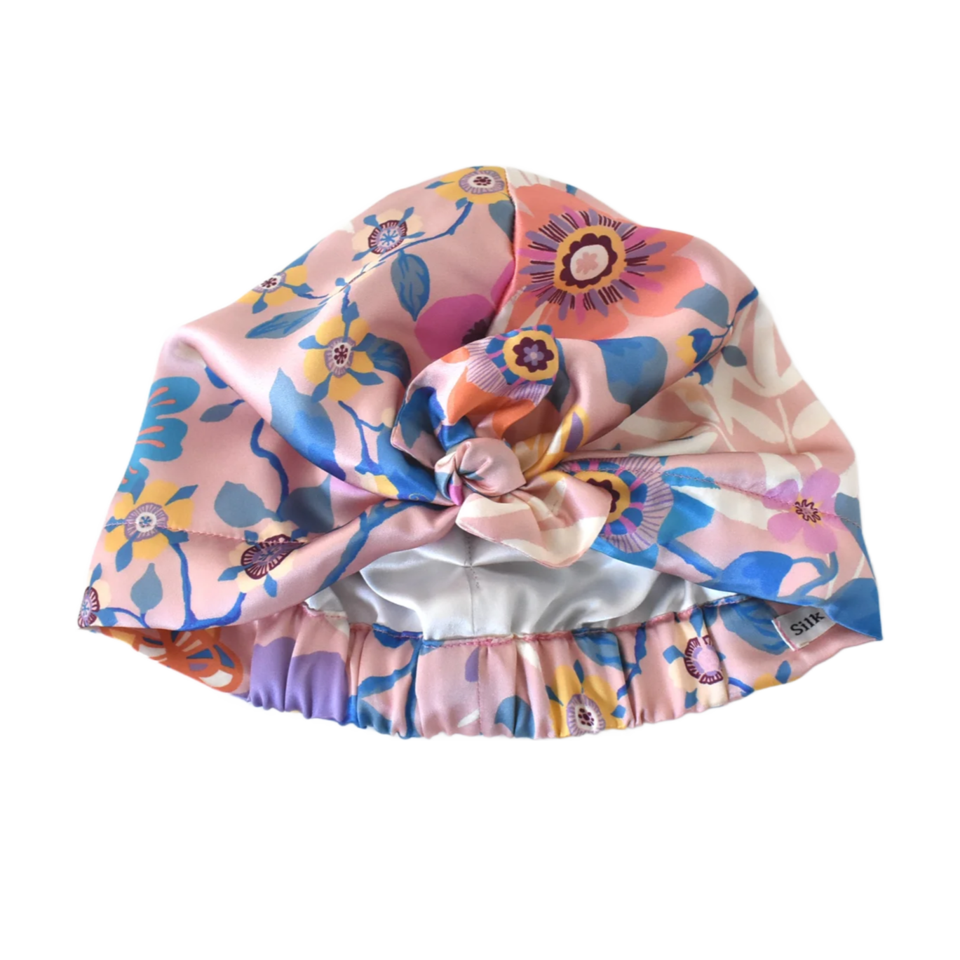 Luxury Silk Turban & Head wrap - Liberty of London Artist Pink Pavilion printed silk satin