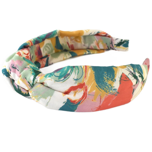 Twisted or Knot Alice band in Nine Elms - Multicolour Liberty in Love collection by Liberty of London in Tana Lawn cotton - Silk & Lawn