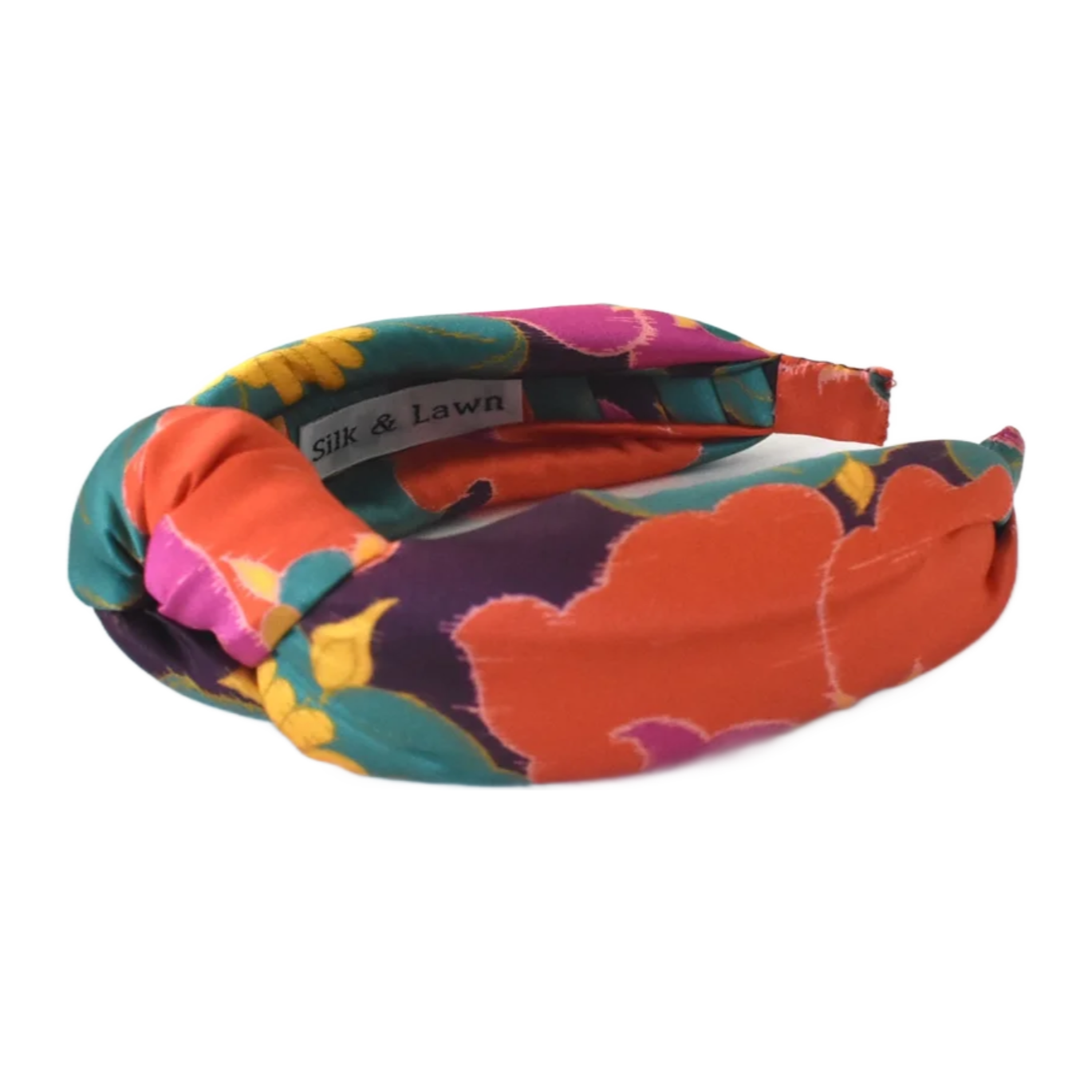 Luxury Silk Twisted or Knot Alice band in Bright Floral Liberty of London Silk Satin