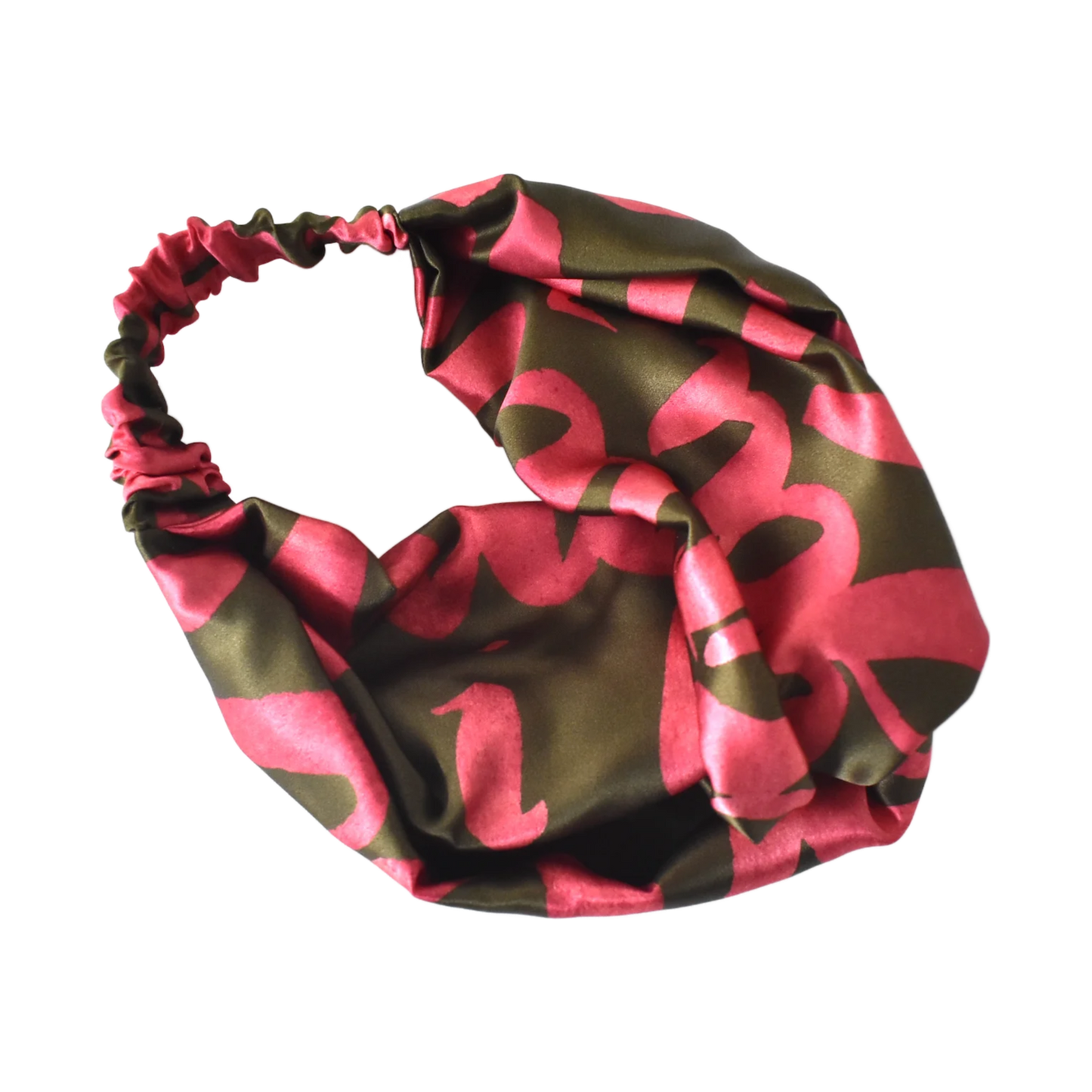 Silk Twisted Turban hairband and neck scarf in Hot Pink Cupid's Bow Liberty print- 100% Belgravia Silk Satin - Silk & Lawn