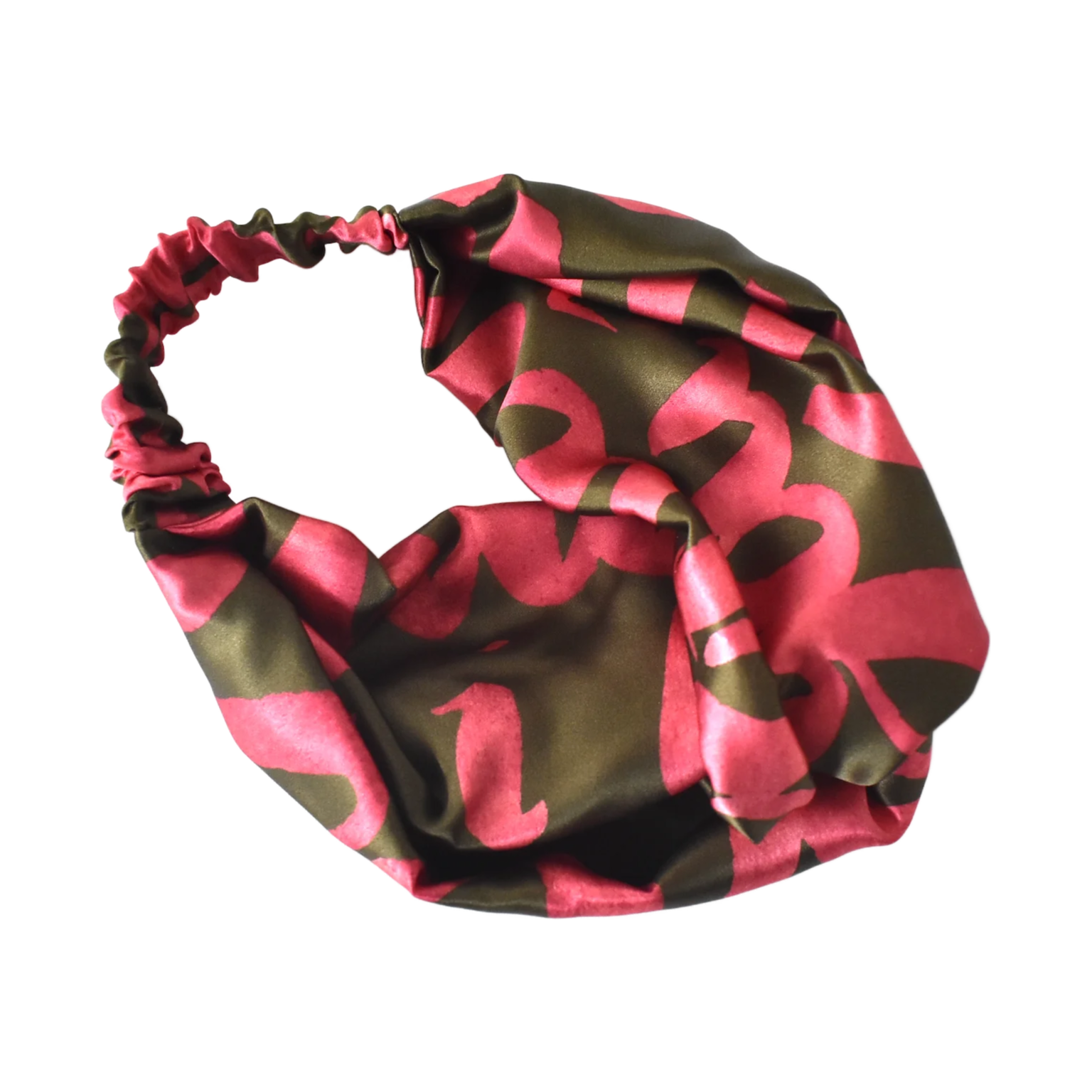 Silk Twisted Turban hairband and neck scarf in Hot Pink Cupid's Bow Liberty print- 100% Belgravia Silk Satin - Silk & Lawn