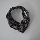Classic Blue Floral Twisted Turban hairband and neck scarf in Liberty Lantana (wool + cotton blend) (MEDIUM) - Silk & Lawn