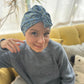 Ladies Turban Hat - Liberty of London Classic Blue Poppy floral print (LARGE) - Silk & Lawn