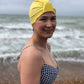 Salty Sea Knot - Swimming Cap Topper - Swim Turban - Yellow - Silk & Lawn